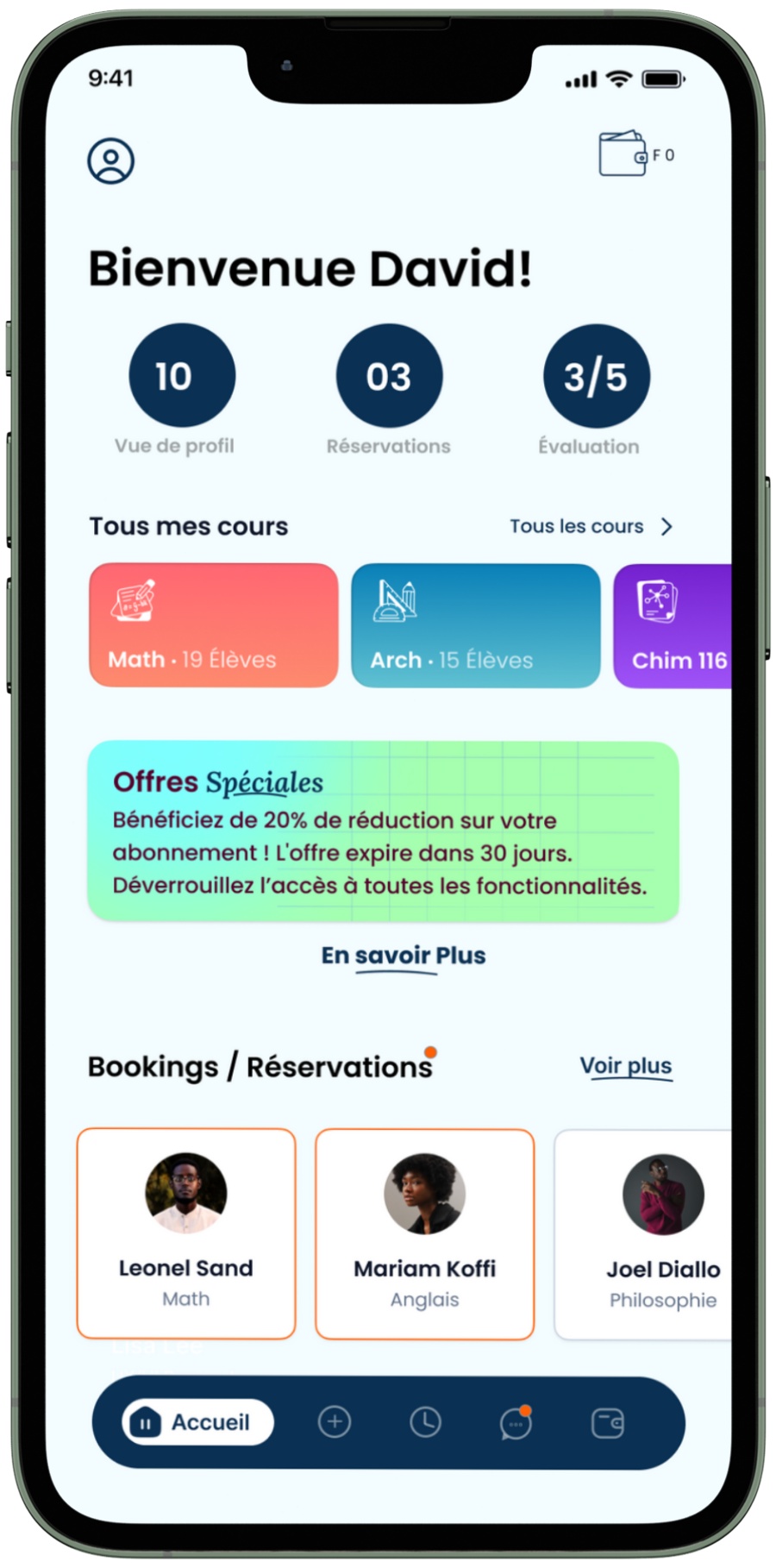 screenshot of the bontuteur mobile application